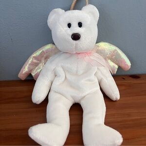Vintage Ty Beanie Babies Halo 1998 White Plush Bear